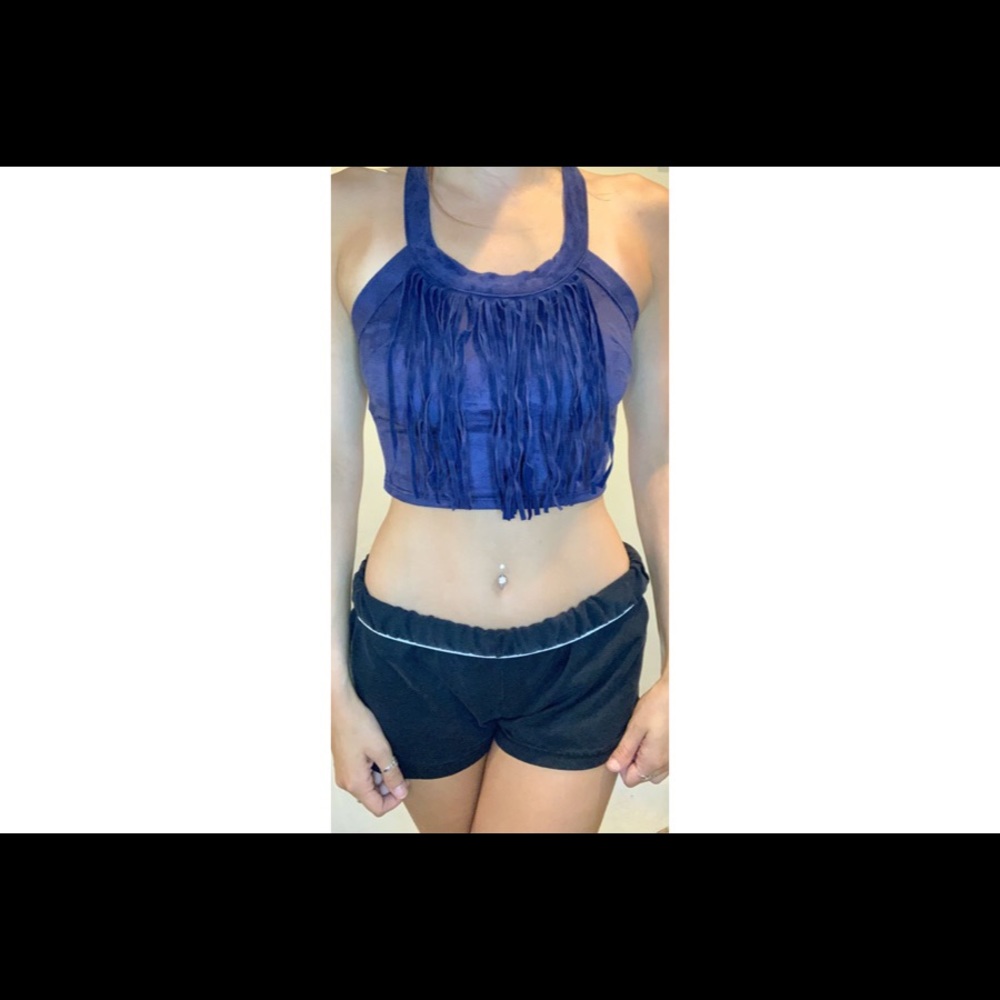 Blue crop top